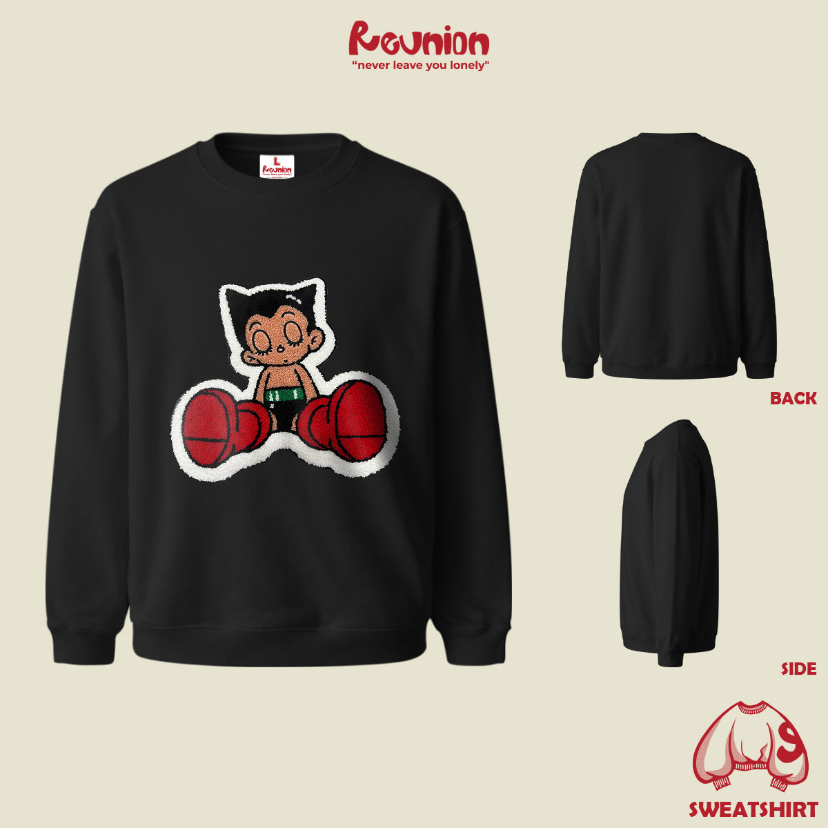 Áo Sweatshirt Thêu Xù 3D REUNION R'SLEEP ATB Sweater