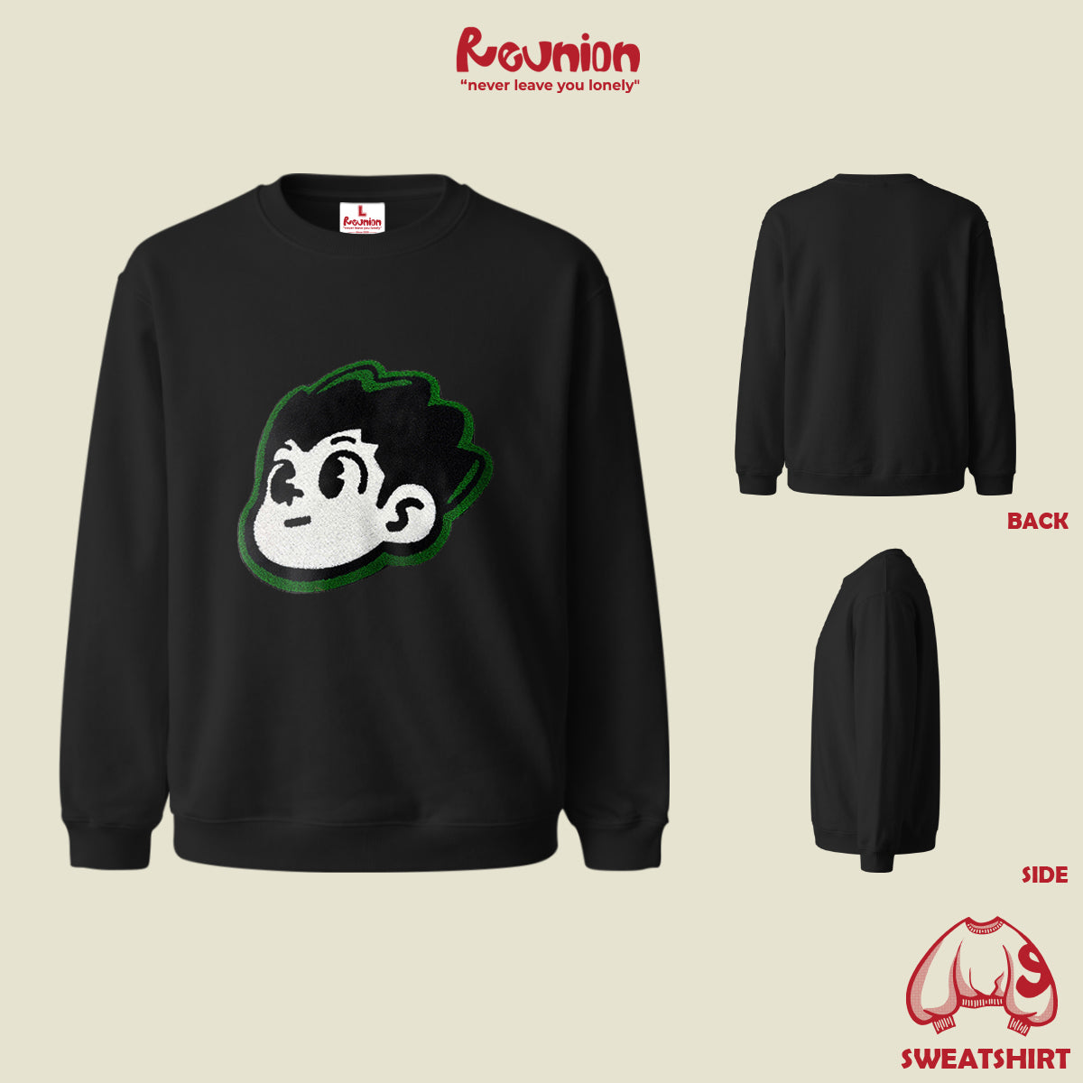Áo Sweatshirt Thêu Xù 3D REUNION R'HUNTER Sweater