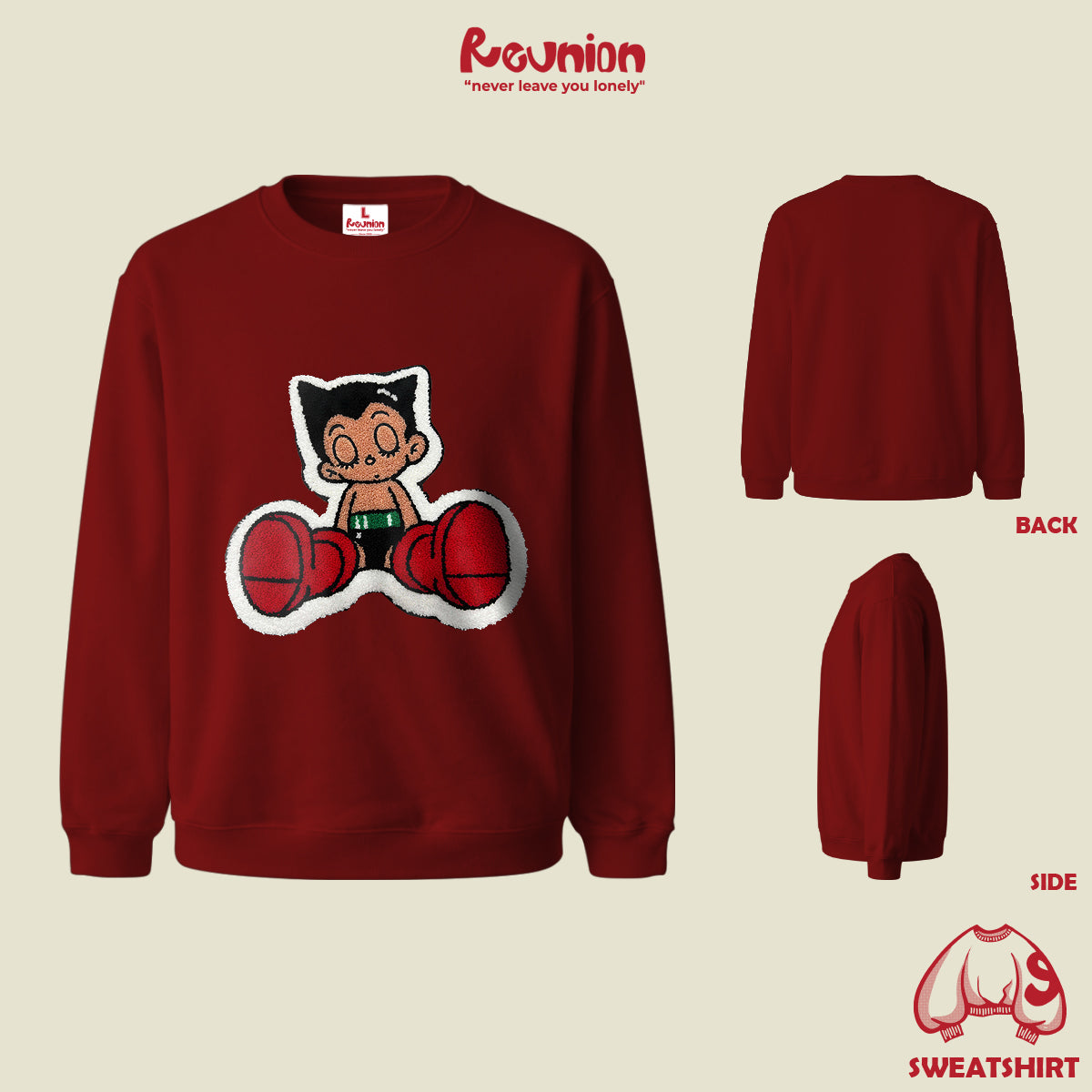 Áo Sweatshirt Thêu Xù 3D REUNION R'SLEEP ATB Sweater