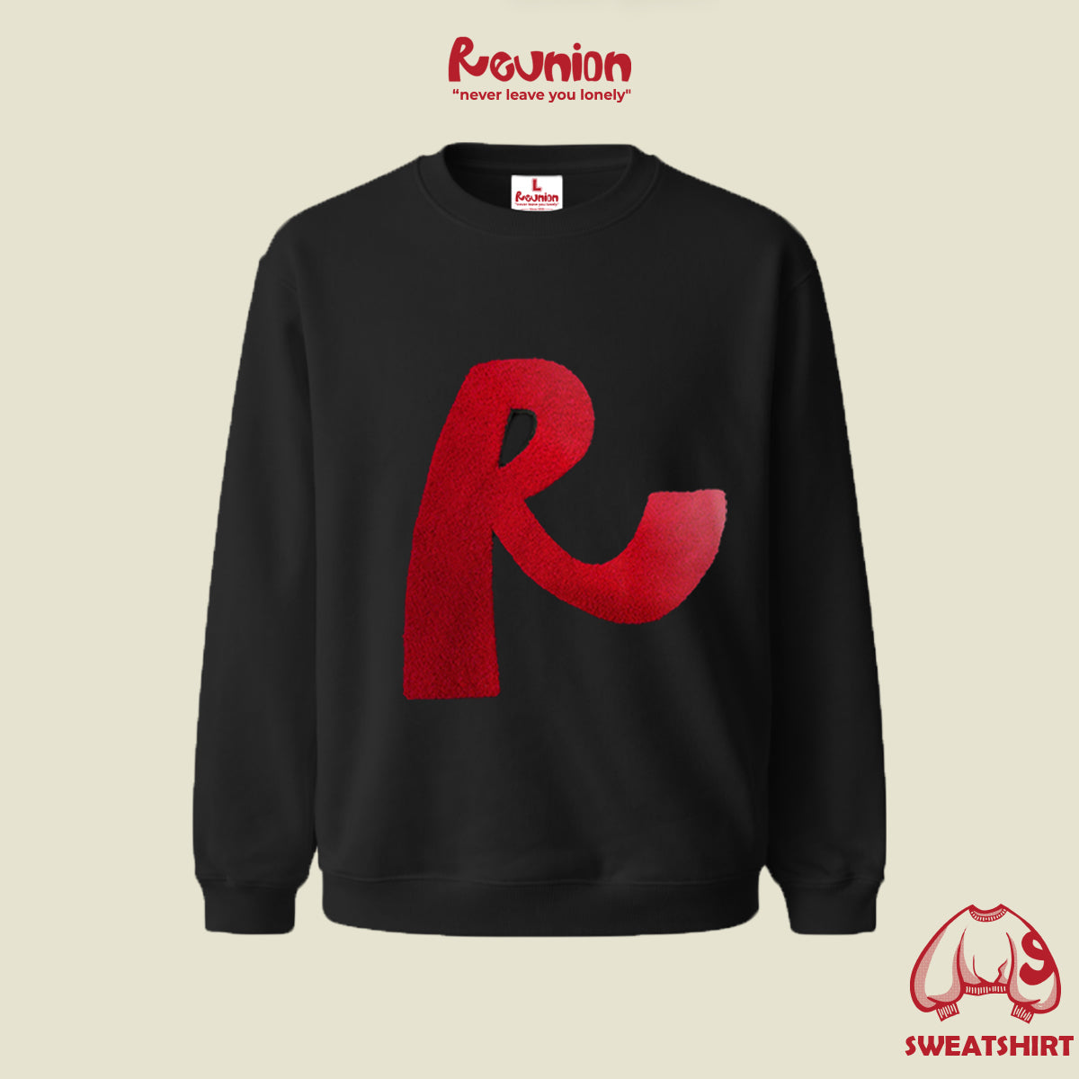 Áo Sweatshirt Thêu Xù 3D REUNION R'LOGO Sweater