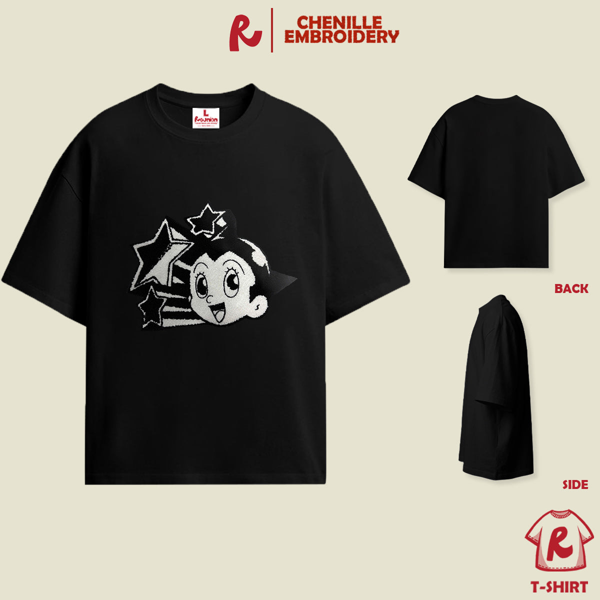 Áo Thun Thêu Xù 3D REUNION R'ATB STATRS T-shirt