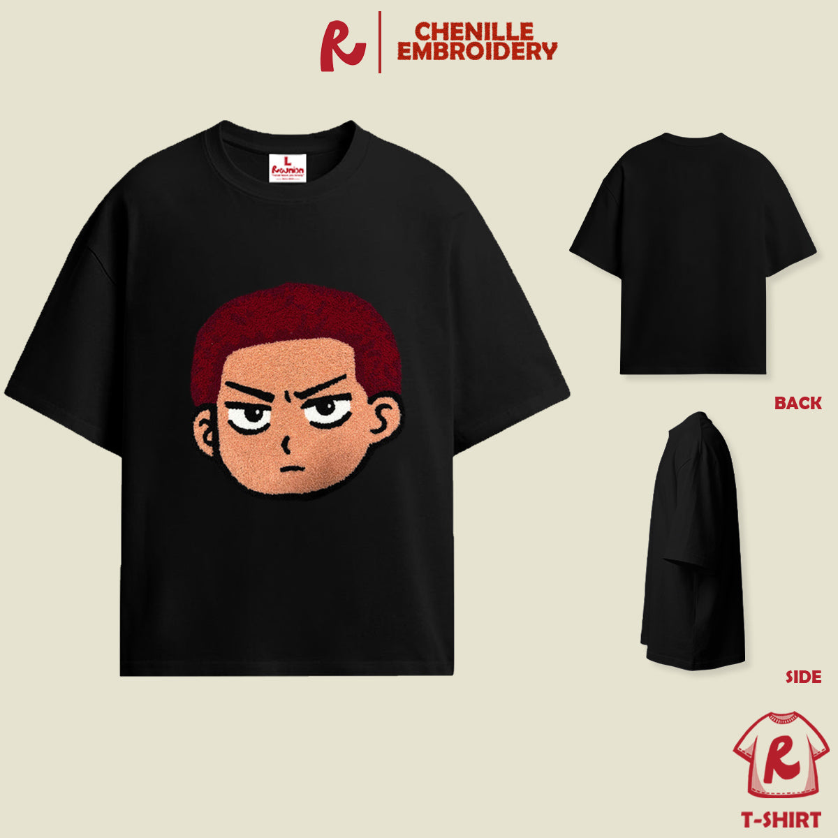 Áo Thun Thêu Xù 3D REUNION R'SAKURAGI T-shirt