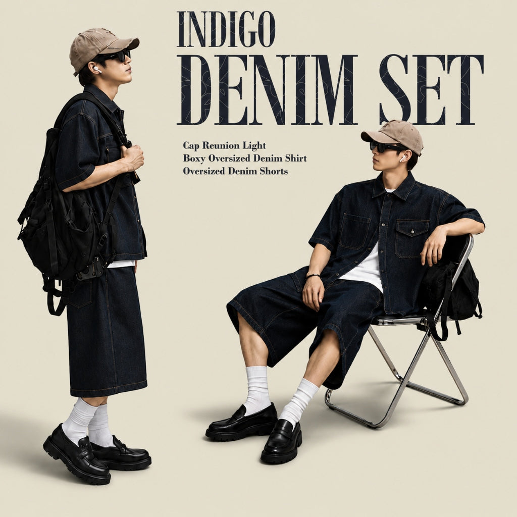 Set Quần Áo Denim Raw REUNION Nam Nữ - Đồ Bộ Denim on Denim