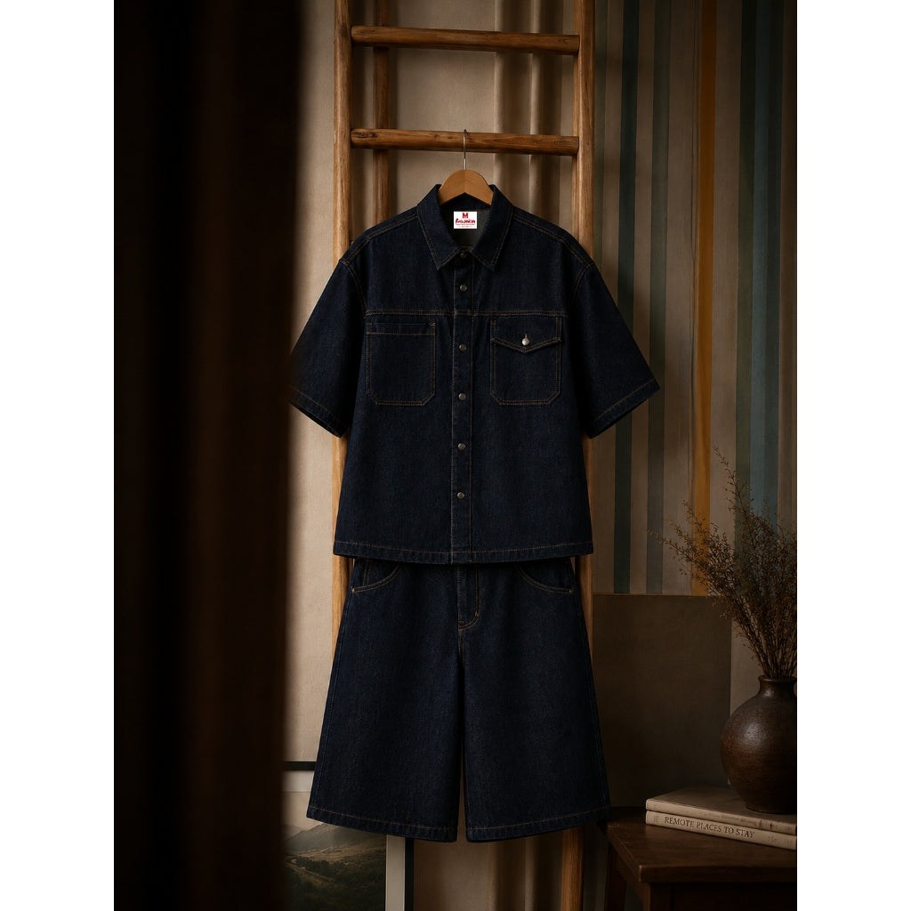 Set Quần Áo Denim Raw REUNION Nam Nữ - Đồ Bộ Denim on Denim