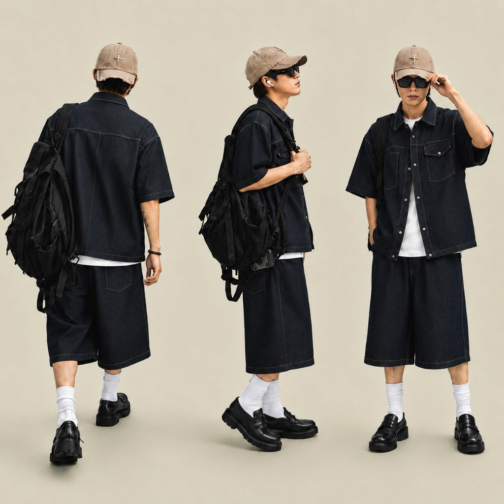 Set Quần Áo Denim Raw REUNION Nam Nữ - Đồ Bộ Denim on Denim